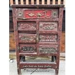 AS FOUND ORIENTAL LACQUER CHEST, WITH DECORATIVE SIDES AND REAR, 107CM (H) X 66CM (W) X 39CM (D) /