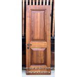 SOLID HARDWOOD DOOR, POSSIBLY WALNUT (EX EMBASSY), WITH ITALIAN HINGES, 202CM (H) X 74CM (W) X