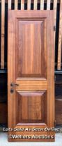 SOLID HARDWOOD DOOR, POSSIBLY WALNUT (EX EMBASSY), WITH ITALIAN HINGES, 202CM (H) X 74CM (W) X