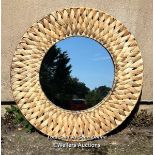 WOVEN RUSH MIRROR, 60CM (DIA) / COLLECTION LOCATION: PULBOROUGH (RH20), FULL ADDRESS AND CONTACT