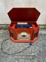 AMOS VINTAGE SPEAKER AND RECORD PLAYER / COLLECTION LOCATION: PULBOROUGH (RH20), FULL ADDRESS AND