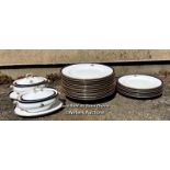 COPELAND SPODE SERVICE, INCL. SIX SIDE PLATES, TWELVE DINNER PLATES, TWO SERVING TUREENS /