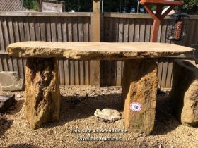 (NO VAT) THREE PIECE SOMERSET HAMSTONE STRUCTURE IN FORM OF TABLE, OVERALL DIMENSIONS 186.5CM (L) X