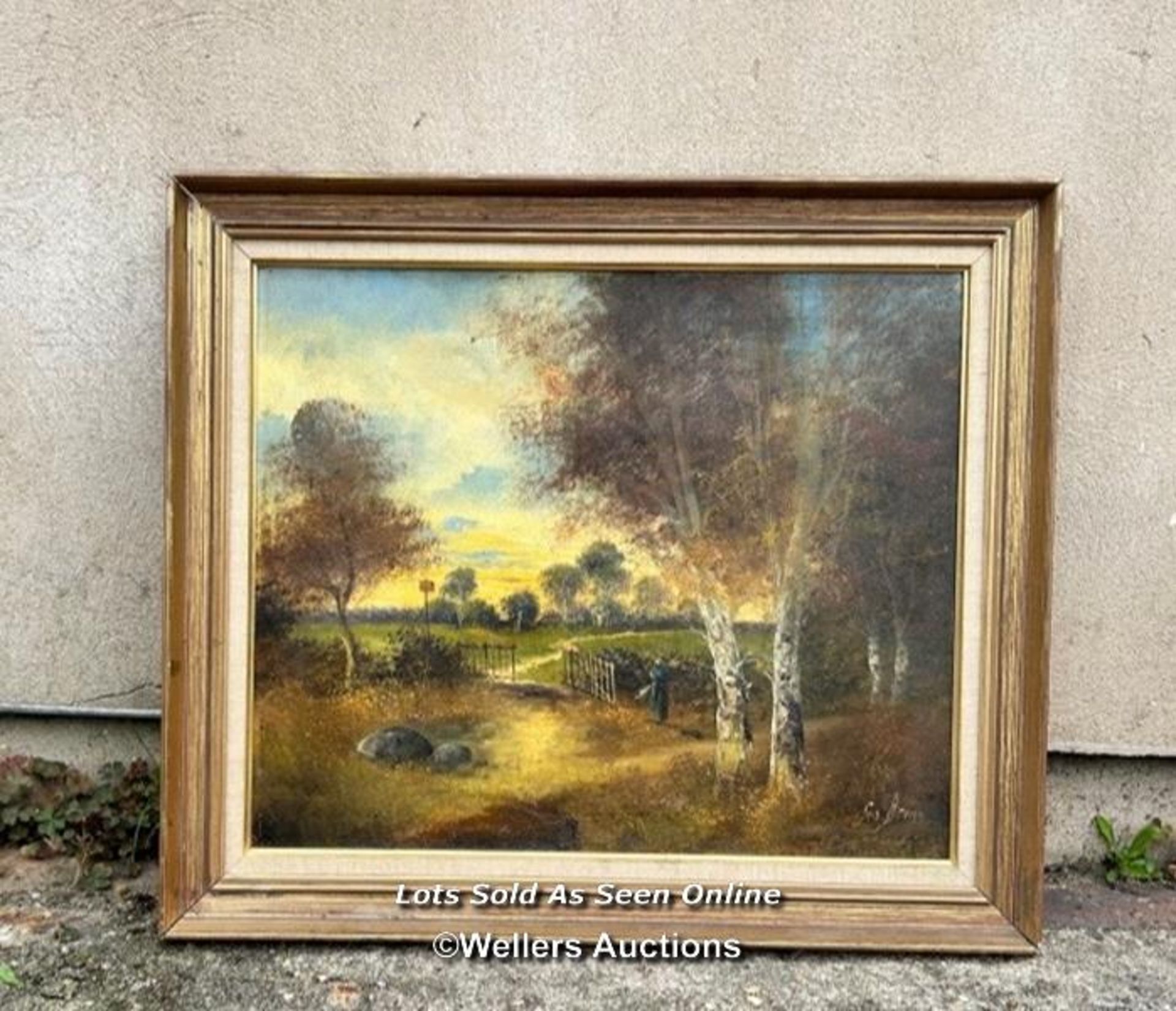 RURAL OIL PAINTING BY G. BRENN, 57CM (H) X 66CM (W) / COLLECTION LOCATION: PULBOROUGH (RH20), FULL