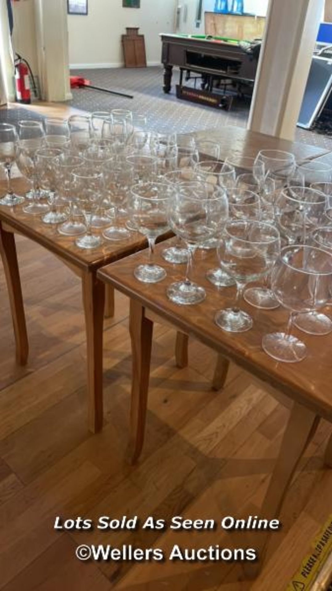 2X WOODEN TABLES, 71CM (H) X 60.5CM (W) X 60CM (D), GLASSES NOT INCLUDED / COLLECTION LOCATION: - Image 2 of 2