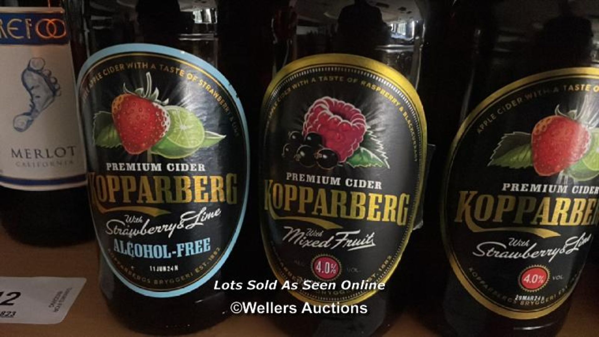 9X KOPPARBERG STRAWBERRY AND LIME CIDERS AND 6X ALCOHOL FREE, 500ML, 4% VOL / COLLECTION LOCATION: - Image 2 of 3