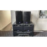 2X DB TECHNOLOGIES FLEXSYS F12 DIGITAL ACTIVE SPEAKERS AND 2X LARGE DB SUB18D CABINET SPEAKERS