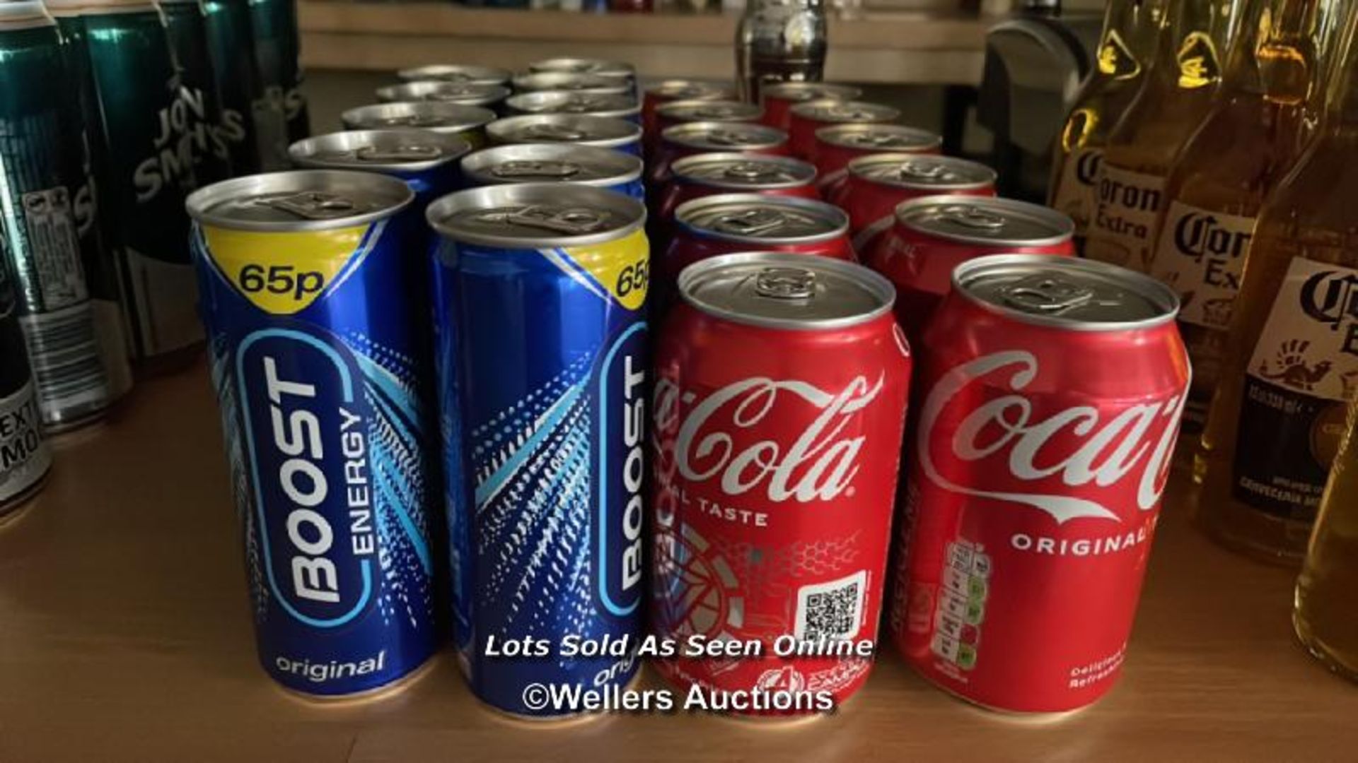24X CANS OF SOFT DRINKS AND ENERGY DRINKS INCL. COCA COLA AND BOOST / COLLECTION LOCATION: OLD