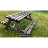 PUB GARDEN PICNIC BENCH, 75CM (H) X 146CM (L) X 127CM (D) / COLLECTION LOCATION: OLD WOKING DISTRICT