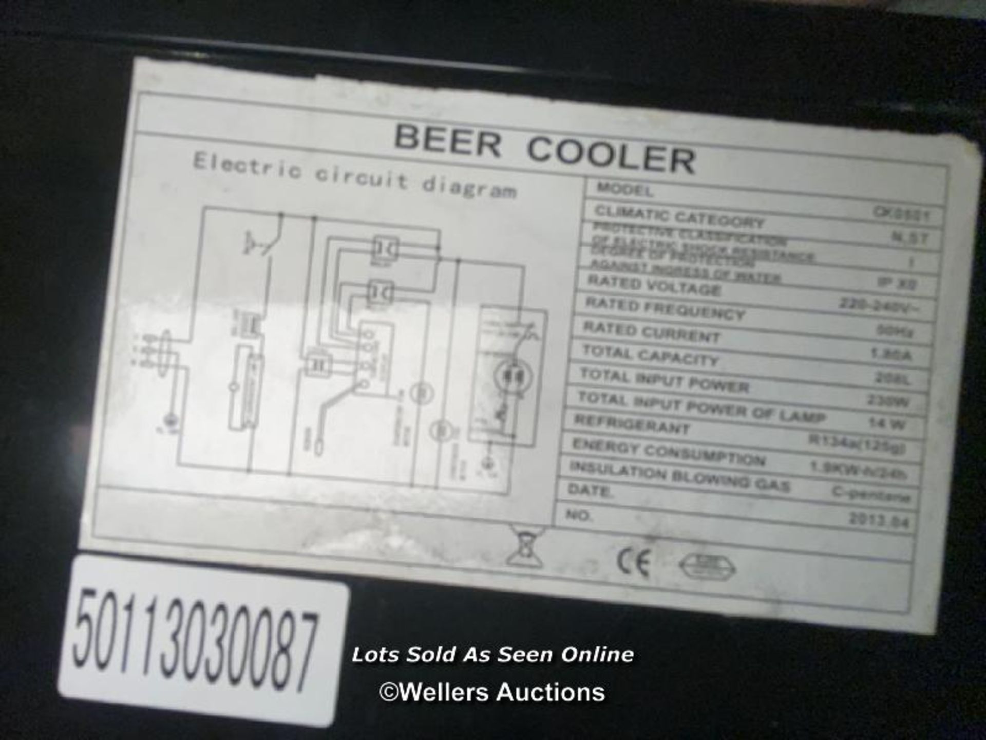 CATER-COOL CK0501 BEER COOLER, 89.5CM (H) X 90CM (W) X 50CM (D) / COLLECTION LOCATION: OLD WOKING - Image 3 of 3