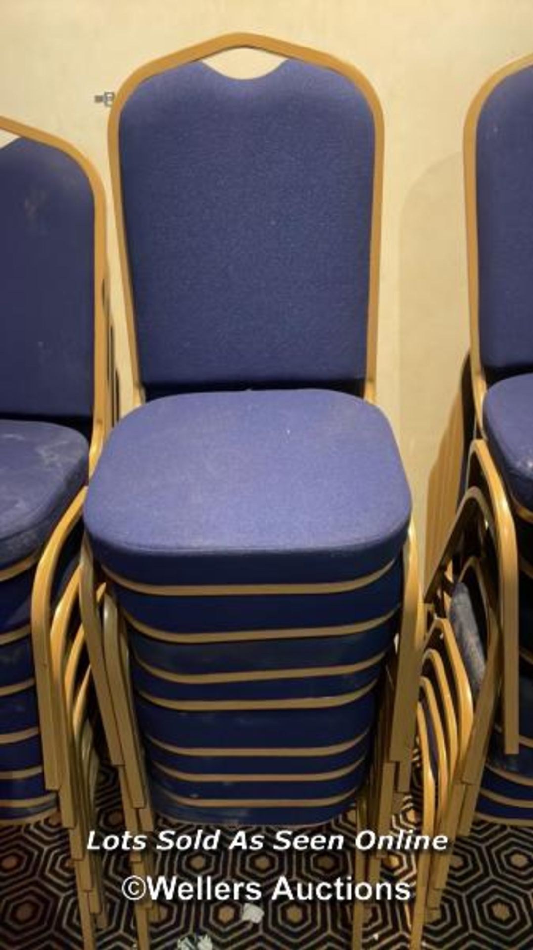 22X STACKABLE CHAIRS WITH CUSHIONED SEAT AND BACK, 92CM (H) X 43CM (W) / COLLECTION LOCATION: OLD - Image 3 of 4