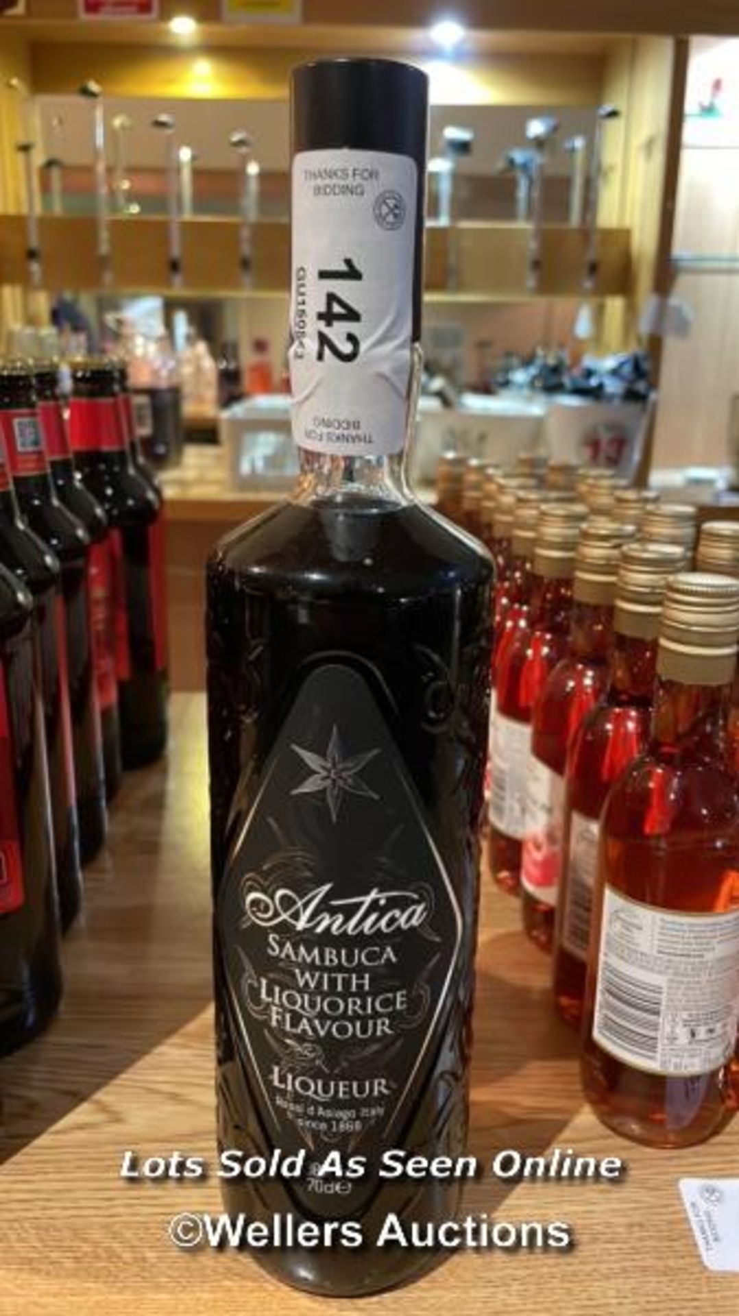ANTICA SAMBUCA WITH LIQUORICE FLAVOUR LIQUER, 700ML, 38% VOL / COLLECTION LOCATION: OLD WOKING