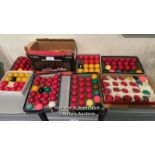 LARGE QUANTITY OF SNOOKER AND POOL BALLS / COLLECTION LOCATION: OLD WOKING DISTRICT RECREATION CLUB,