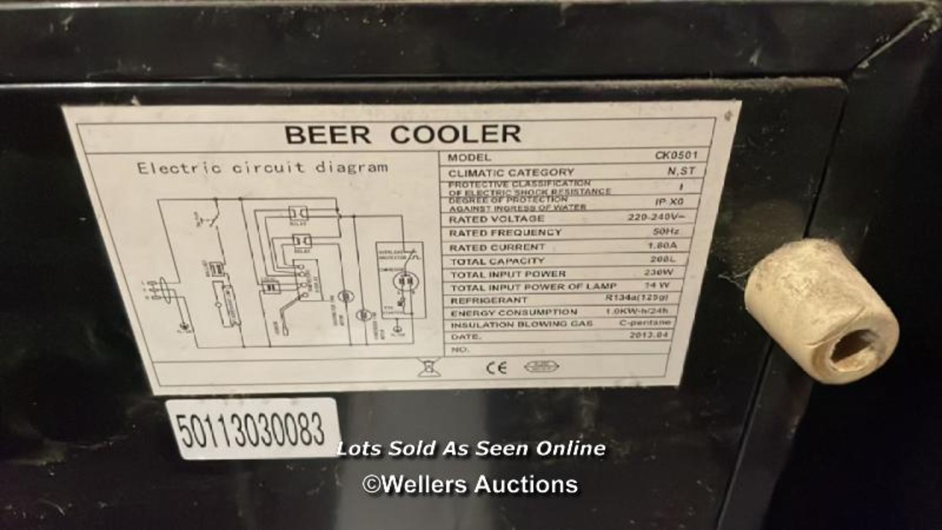 CATER-COOL CK0501 BEER COOLER, 89.5CM (H) X 90CM (W) X 50CM (D) / COLLECTION LOCATION: OLD WOKING - Image 3 of 3