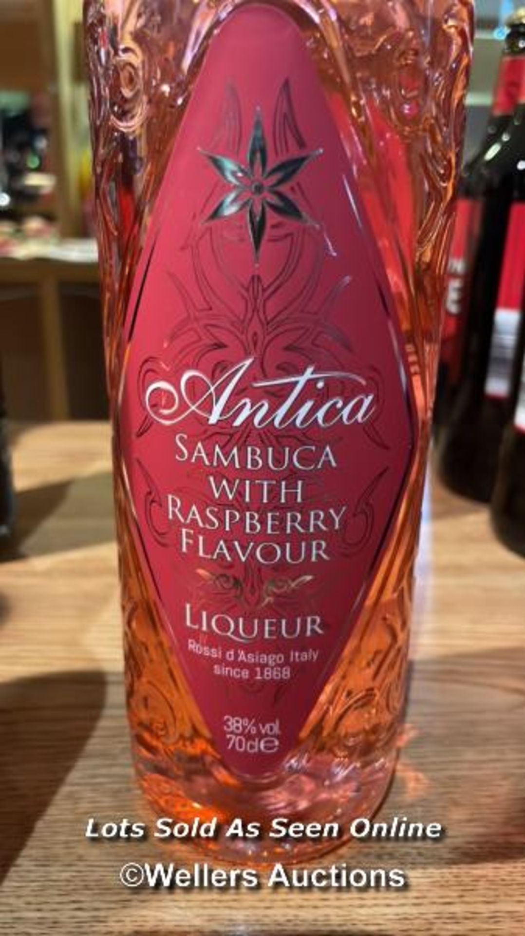 ANTICA SAMBUCA WITH RASPBERRY FLAVOUR LIQUER, 700ML, 38% VOL / COLLECTION LOCATION: OLD WOKING - Image 2 of 2