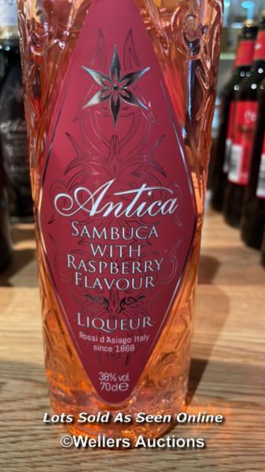 ANTICA SAMBUCA WITH RASPBERRY FLAVOUR LIQUER, 700ML, 38% VOL / COLLECTION LOCATION: OLD WOKING - Image 2 of 2