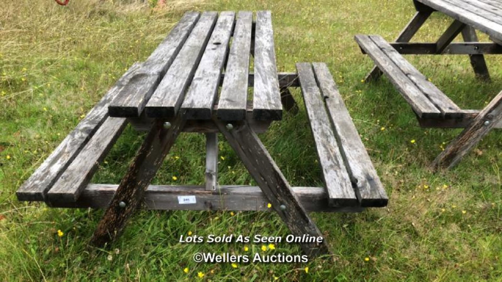 PUB GARDEN PICNIC BENCH, 73CM (H) X 146CM (L) X 138CM (D) / COLLECTION LOCATION: OLD WOKING DISTRICT - Image 2 of 2