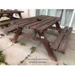 PUB GARDEN PICNIC BENCH, 69CM (H) X 140CM (L) X 151.5CM (D) / COLLECTION LOCATION: OLD WOKING