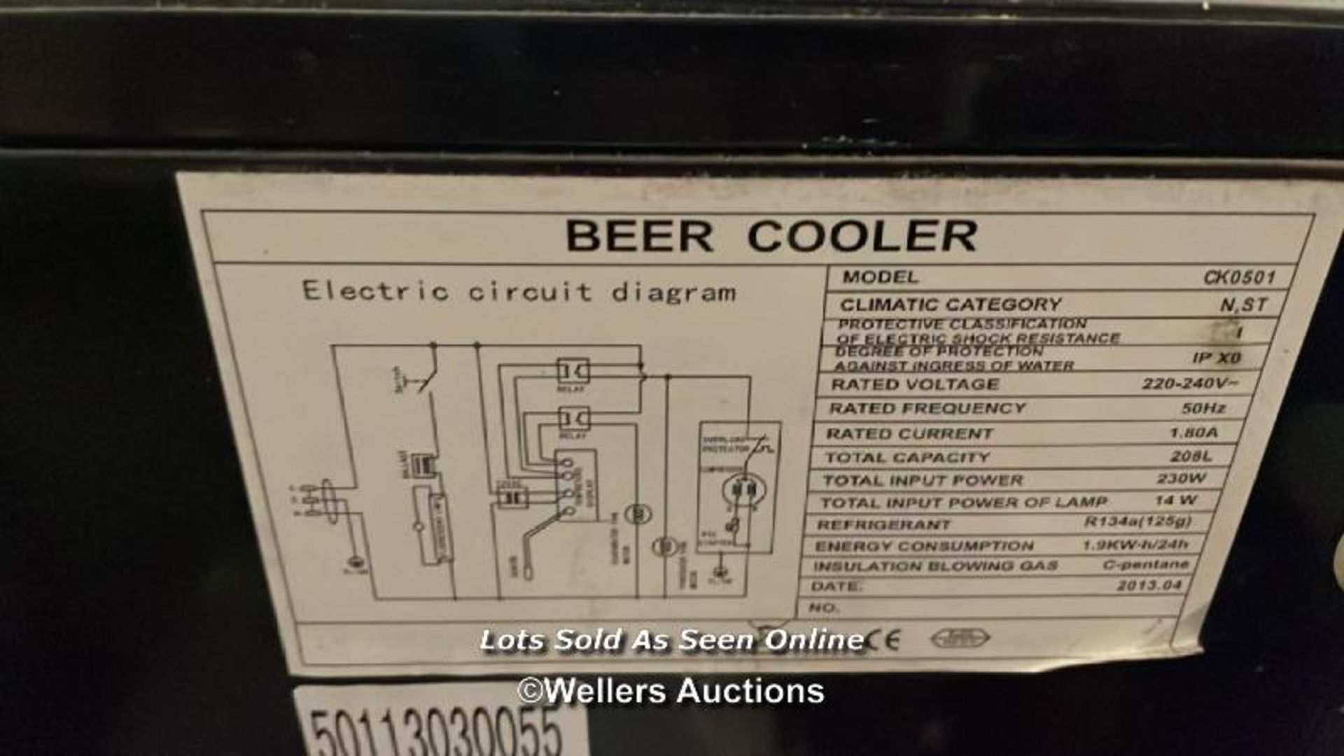 CATER-COOL CK0501 BEER COOLER, 89.5CM (H) X 90CM (W) X 50CM (D) / COLLECTION LOCATION: OLD WOKING - Image 2 of 4