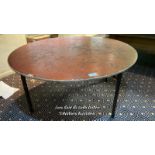 2X LARGE CIRCULAR FOLD OUT TABLES WITH LEGS, 152CM (DIA) X 75CM (H) / COLLECTION LOCATION: OLD