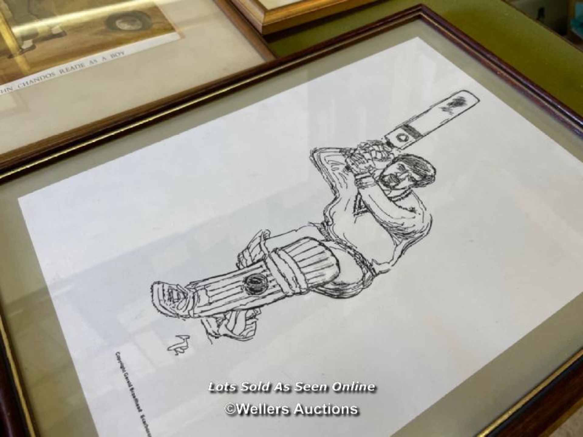 SEVEN FRAMED AND GLAZED CRICKET RELATED PRINTS, INCLUDING ONE OF LADIES CRICKET - Image 2 of 7