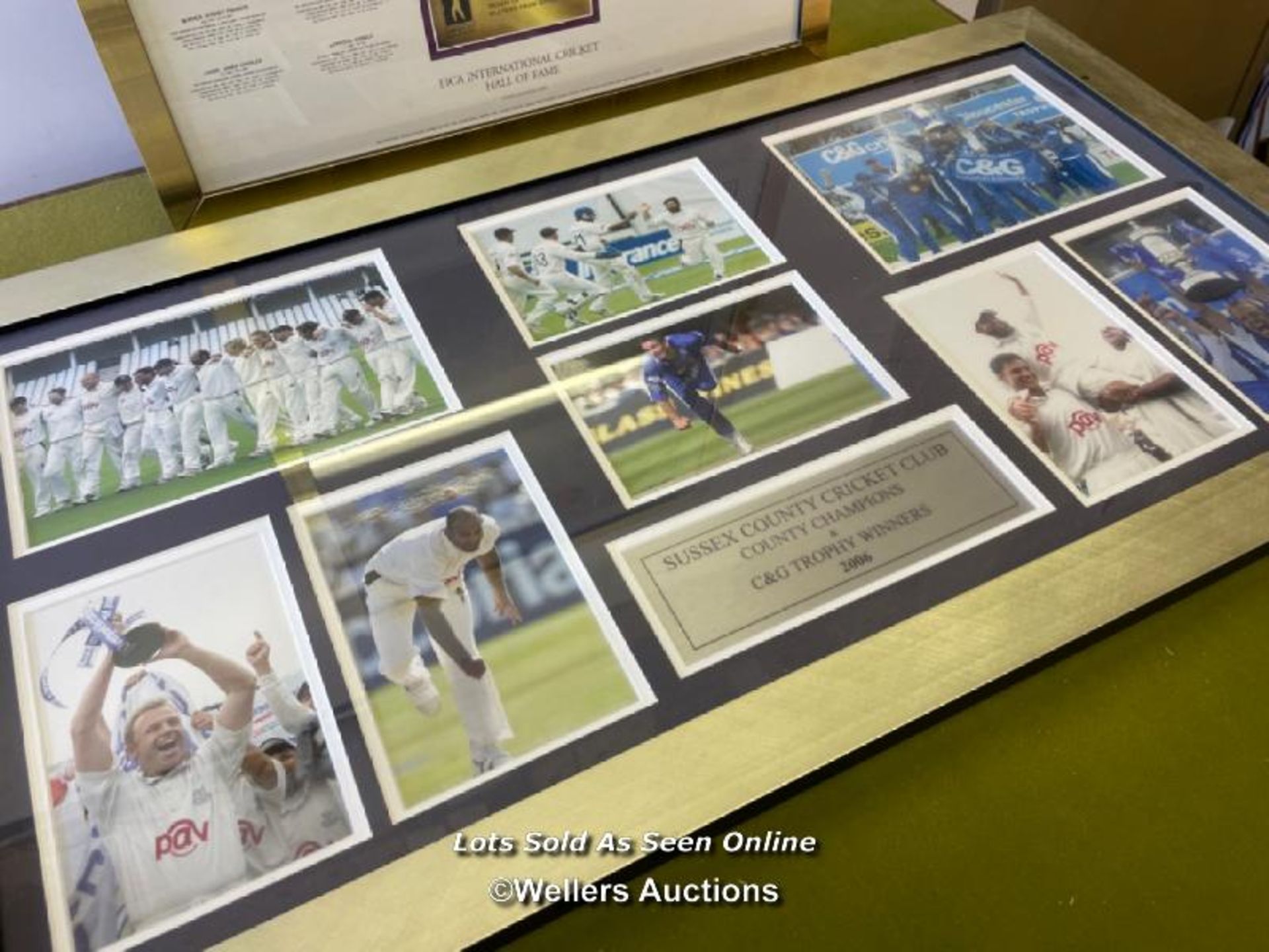 FRAMED AND GLAZED PHOTOGRAPH COLLAGE OF SUSSEX COUNTY CRICKET CLUB, COUNTY CHAMPIONS AND C&G - Image 2 of 4