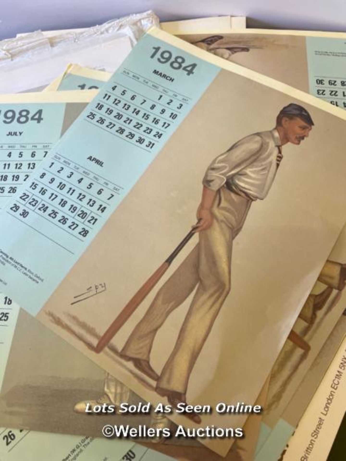 LARGE QUANTITY OF VINTAGE CALENDAR PAGES DEPICTING CRICKETERS - Image 3 of 6