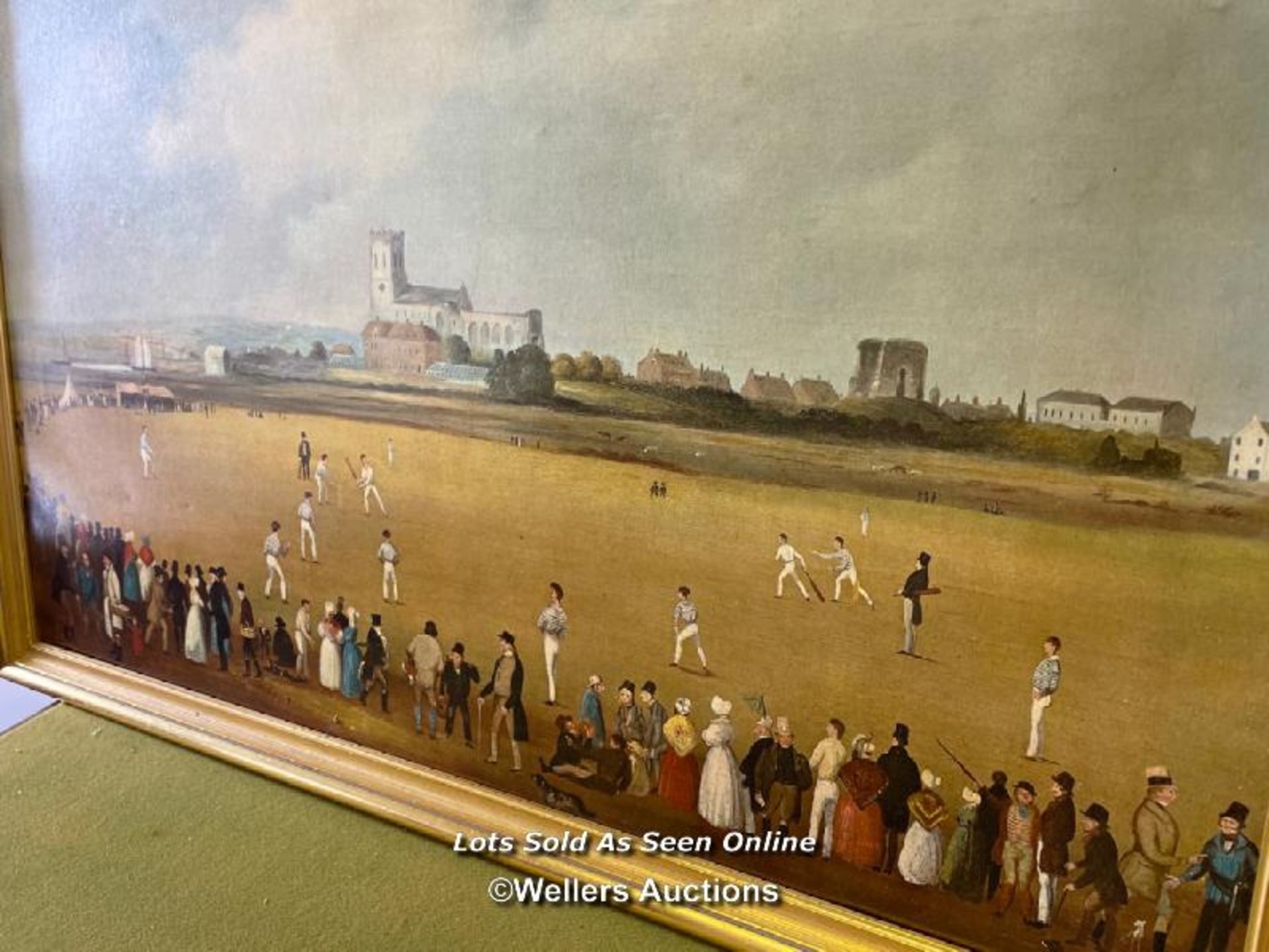 FRAMED OLEOGRAPH REPRODUCTION OF THE CRICKET MATCH AT CHRISTCHURCH CIRCA 1850, IN THE COLLECTION - Image 2 of 3