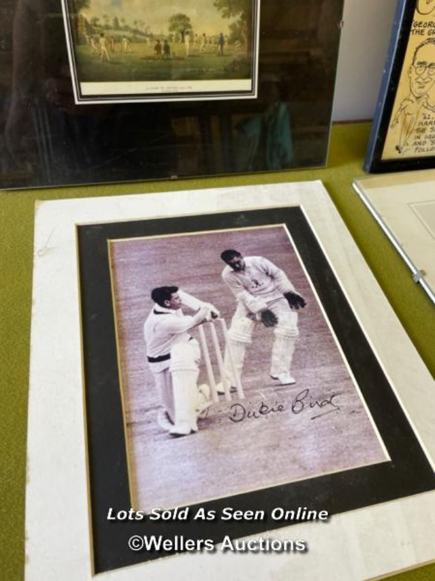 FOUR ASSORTED CRICKET RELATED PRINTS, INCLUDING ONE SIGNED BY DICKIE BIRD - Image 2 of 5