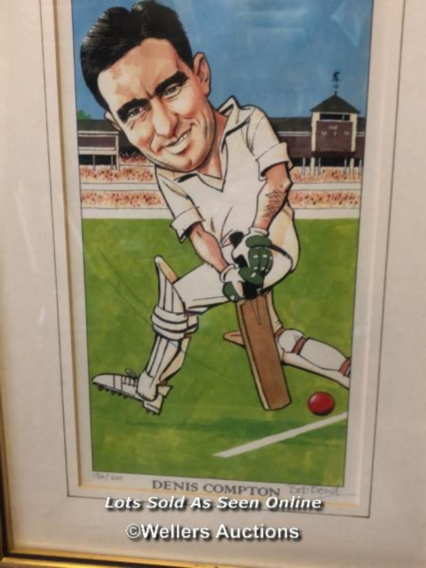 SEVEN FRAMED AND GLAZED COLOURED PRINTS OF ENGLAND LEGENDS. EACH PRINT 41CM X 28CM - Image 2 of 8