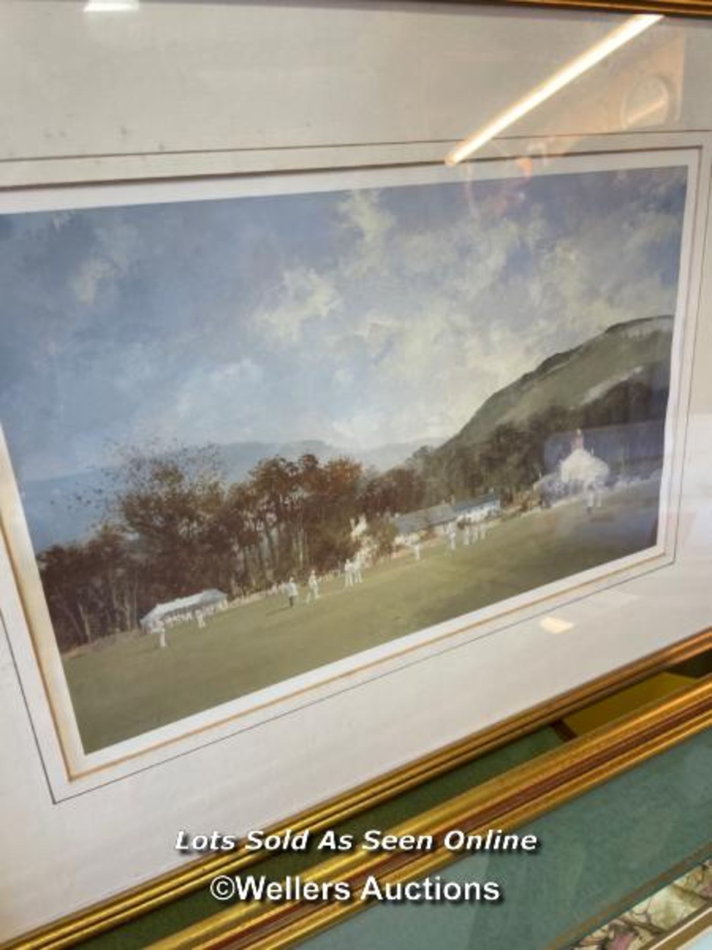 SIX FRAMED AND GLAZED PRINTS OF VARIOUS CRICKET SCENES - Image 5 of 6