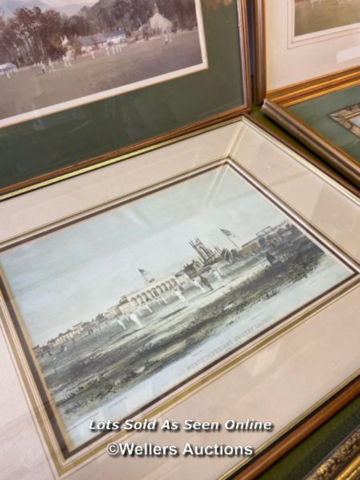 SIX FRAMED AND GLAZED PRINTS OF VARIOUS CRICKET SCENES - Image 3 of 6