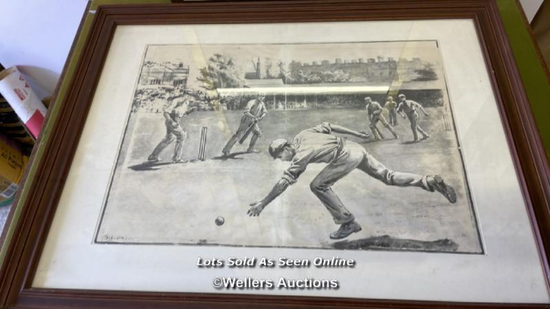 TWO FRAMED AND GLAZED PRINTS, INCLUDING THE ENGLISH BATSMAN HALL OF FAME - Image 3 of 3