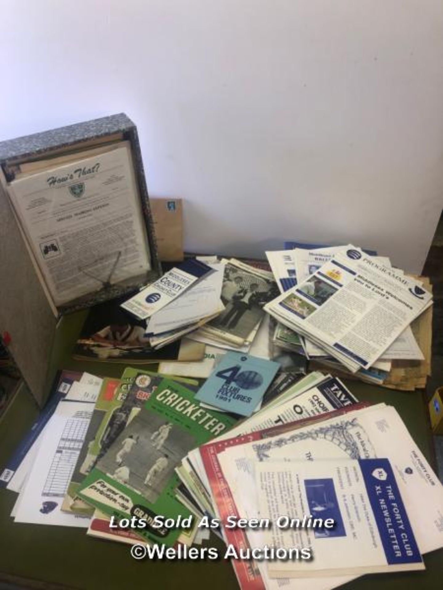 COLLECTION OF CRICKET PROGRAMMES AND MEMORABILIA