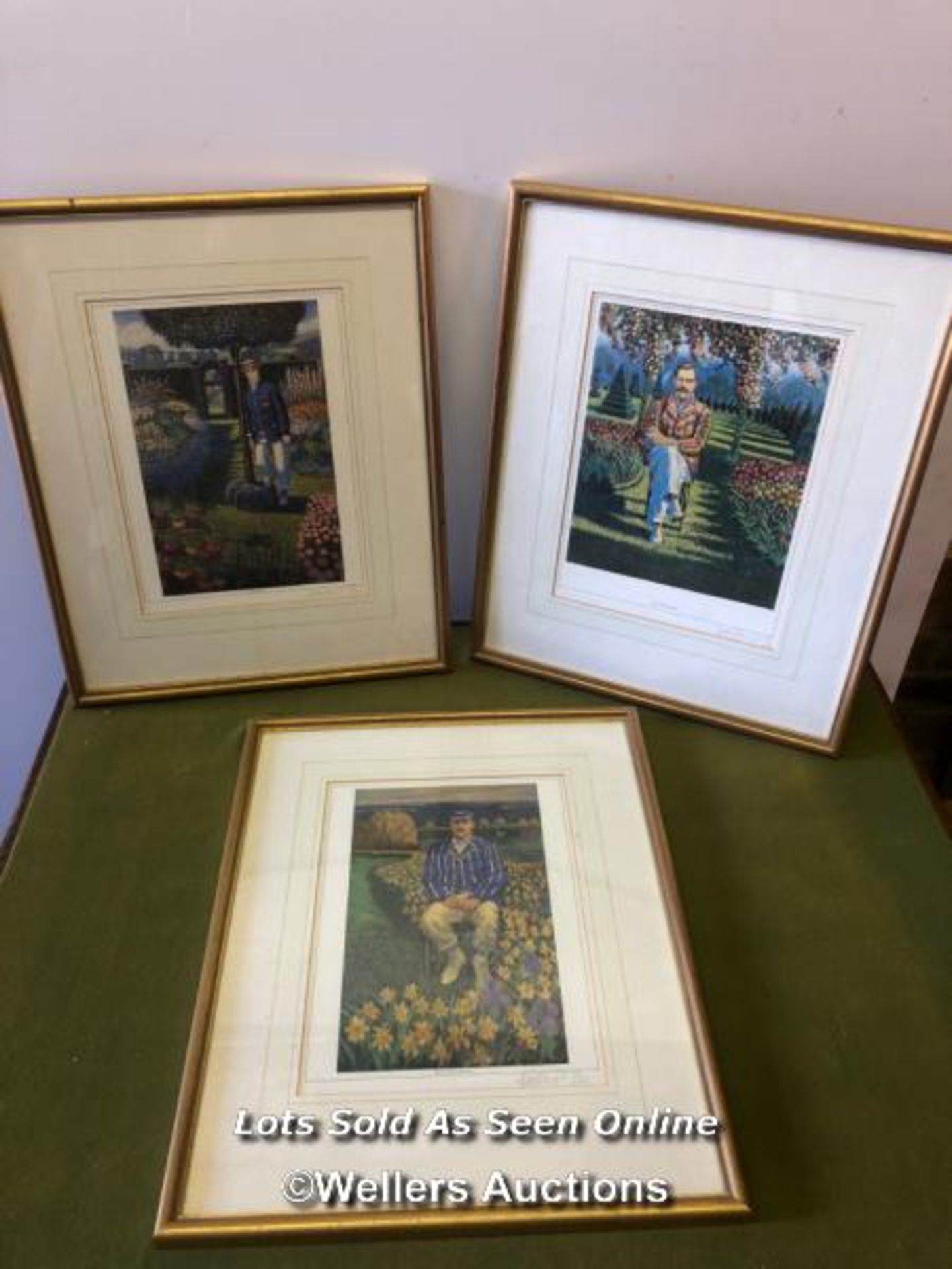 THREE FRAMED AND GLAZED PRINTS OF G L JESSOP, A E STODDART AND BILL LOCKWOOD BY GERRY WRIGHT TAKEN