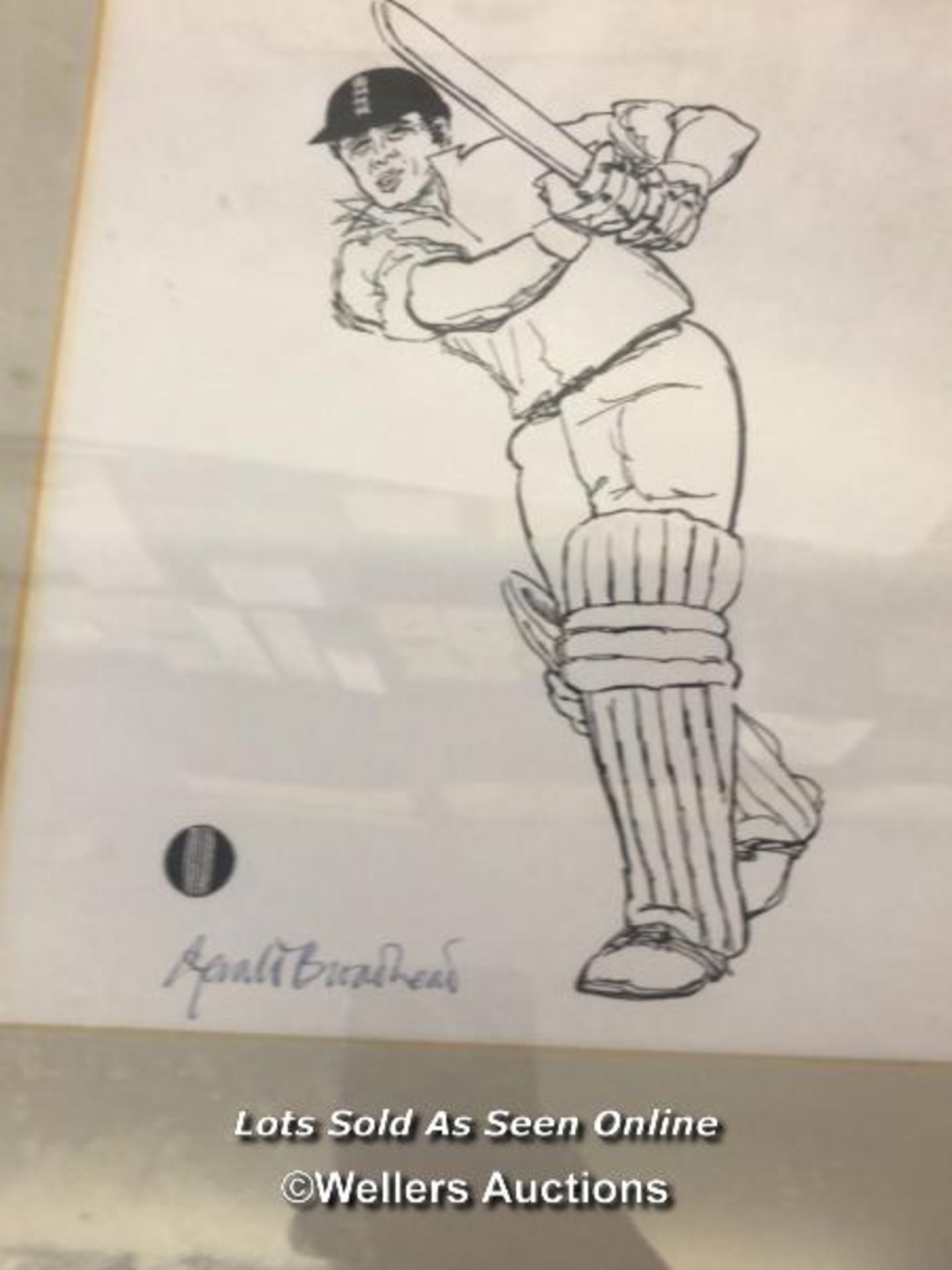 THREE FRAMED AND GLAZED PRINTS OF CARTOONS OF CRICKET SCENES, TOGETHER WITH ONE UNFRAMED - Image 5 of 5