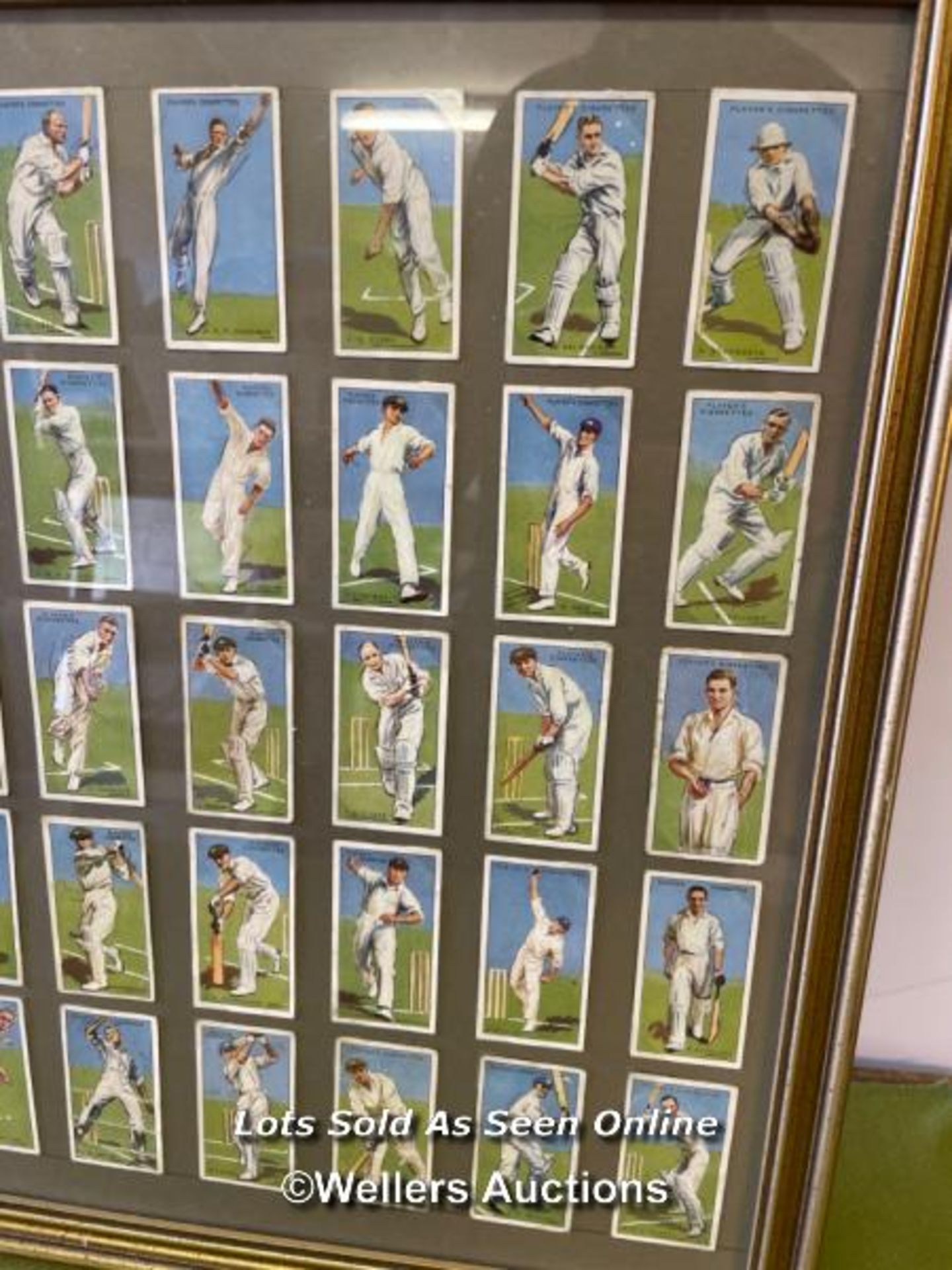 FRAMED AND GLAZED CRICKET CIGARETTE CARDS, 54CM X 44CM - Image 2 of 4