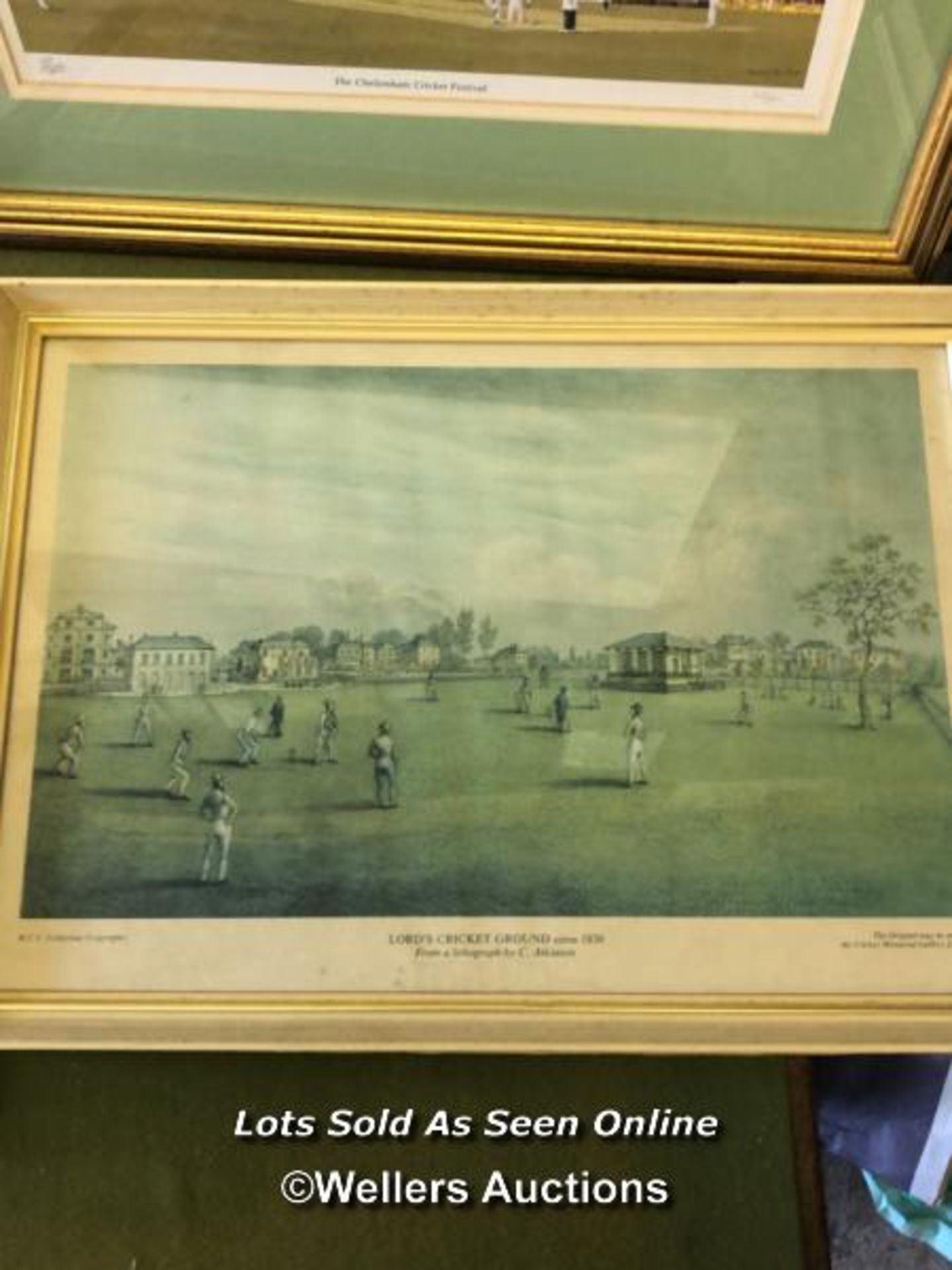 FOUR FRAMED AND GLAZED PICTURES OF CRICKET SCENES, INCLUDING LORDS AND THE OVAL. THE LARGEST 49CM - Image 5 of 5