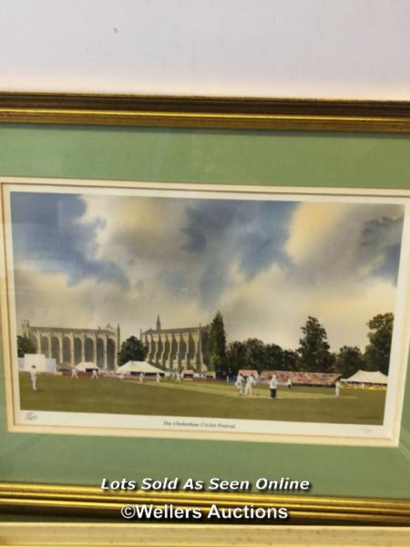 FOUR FRAMED AND GLAZED PICTURES OF CRICKET SCENES, INCLUDING LORDS AND THE OVAL. THE LARGEST 49CM - Image 3 of 5