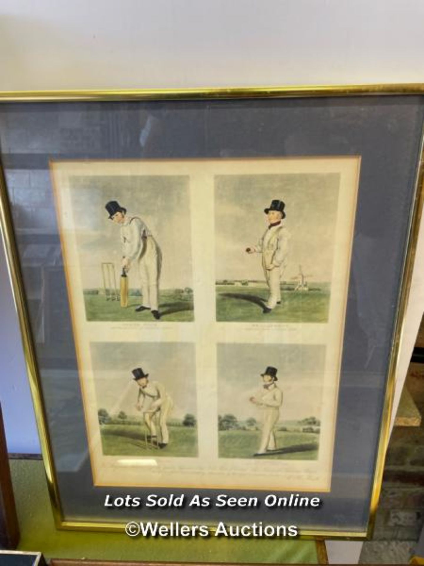 FOUR FRAMED AND GLAZED CRICKET SCENES INCLUDING 'THE CAPTAIN OF THE SCHOOL ELEVEN WENT IN FIRST' - Image 6 of 6