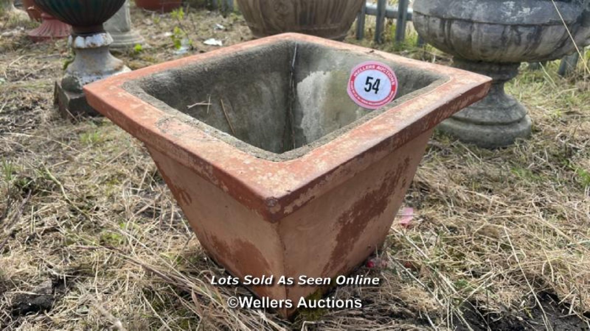 *SQUARE WIDTH ASCENDING RECONSTITUTED STONE PLANTER, 46.6CM (W) X 46.5CM (W) / COLLECTION