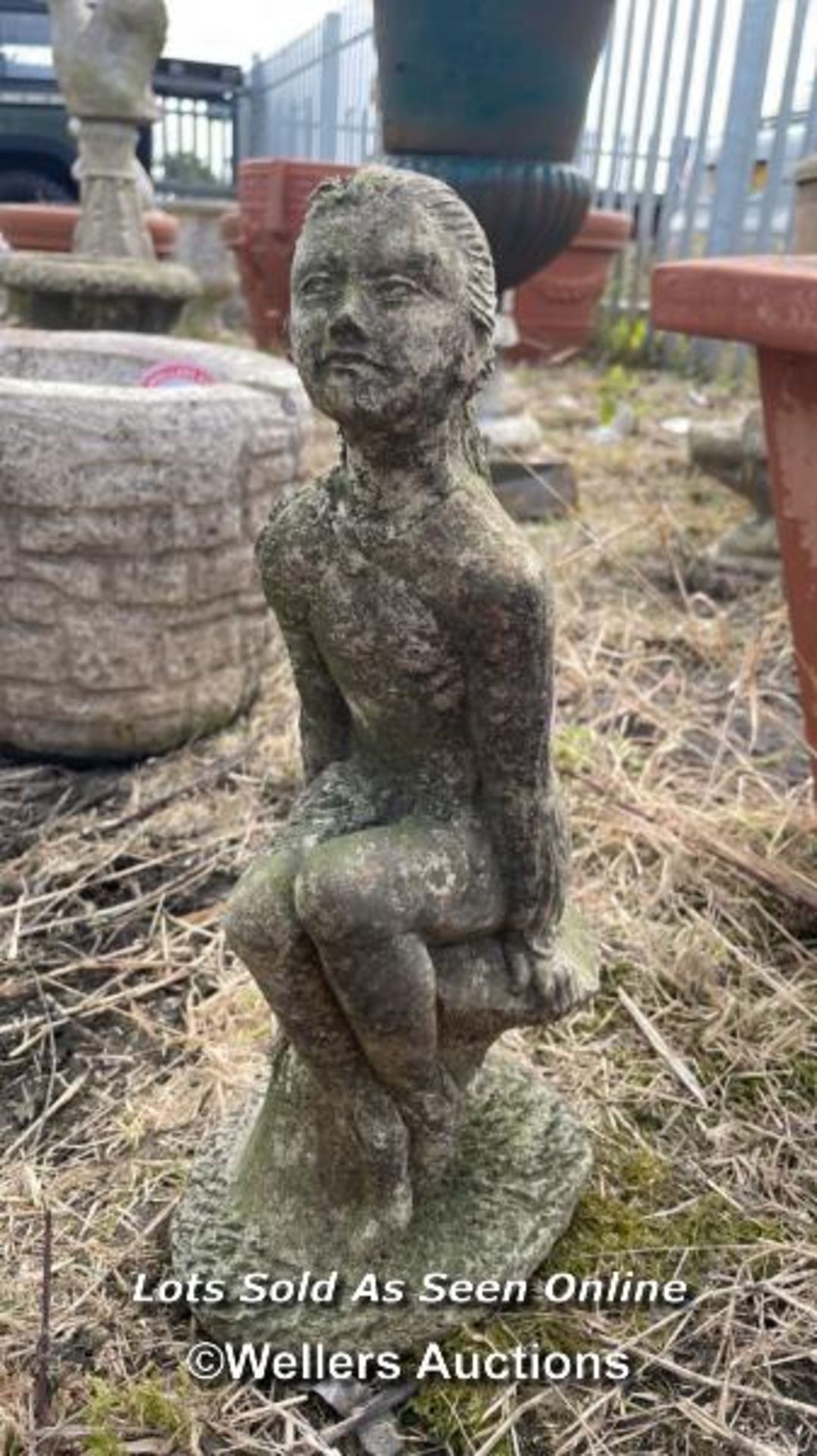 *PONDERING SEATED LADY, 38CM (H) / COLLECTION LOCATION: ALBOURNE (BN6), FULL ADDRESS AND CONTACT