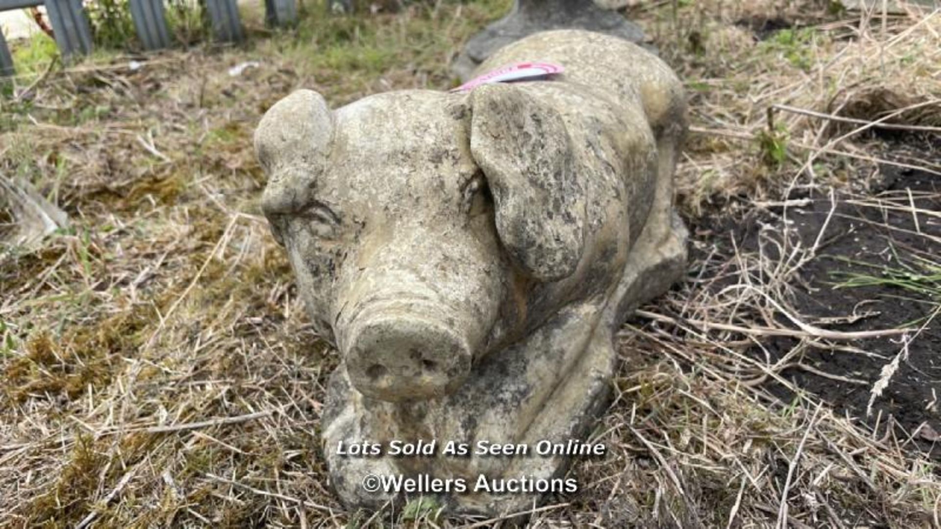 *RECONSTITUTED STONE PIG, 51CM (L) X 23CM (H) / COLLECTION LOCATION: ALBOURNE (BN6), FULL ADDRESS - Image 2 of 3