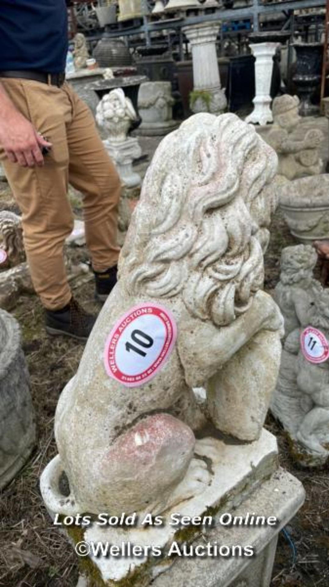 *RECONSTITUTED STONE ARMORIAL LION, 55CM (H) / COLLECTION LOCATION: ALBOURNE (BN6), FULL ADDRESS AND - Image 3 of 3