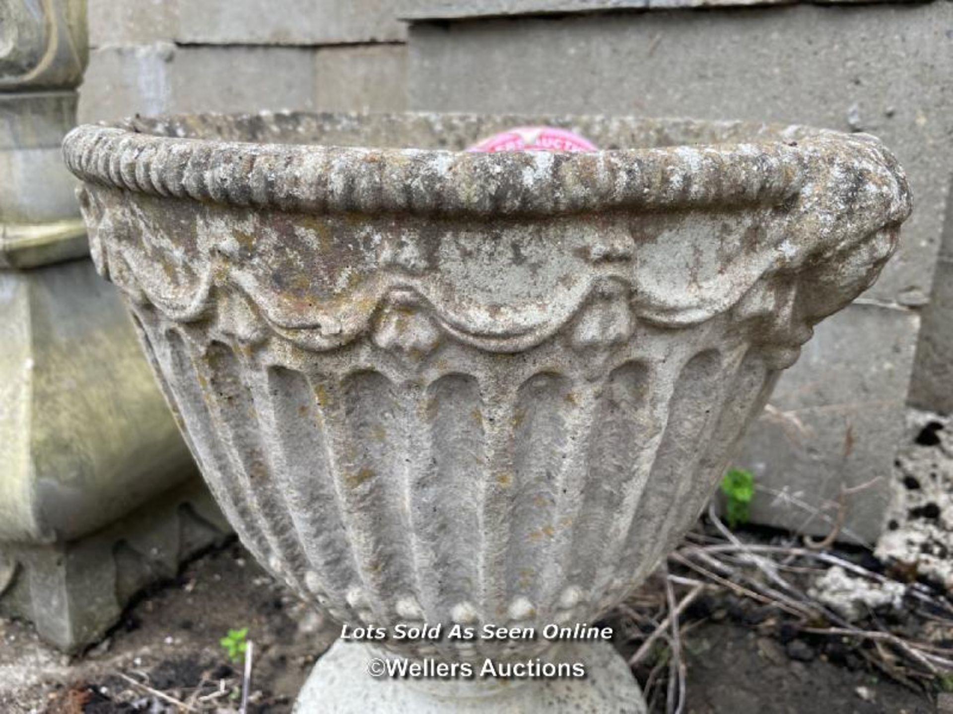 *RECONSTITUTED STONE URN PLANTER, 39.5CM (H) X 36CM (DIA) / COLLECTION LOCATION: ALBOURNE (BN6), - Image 2 of 2