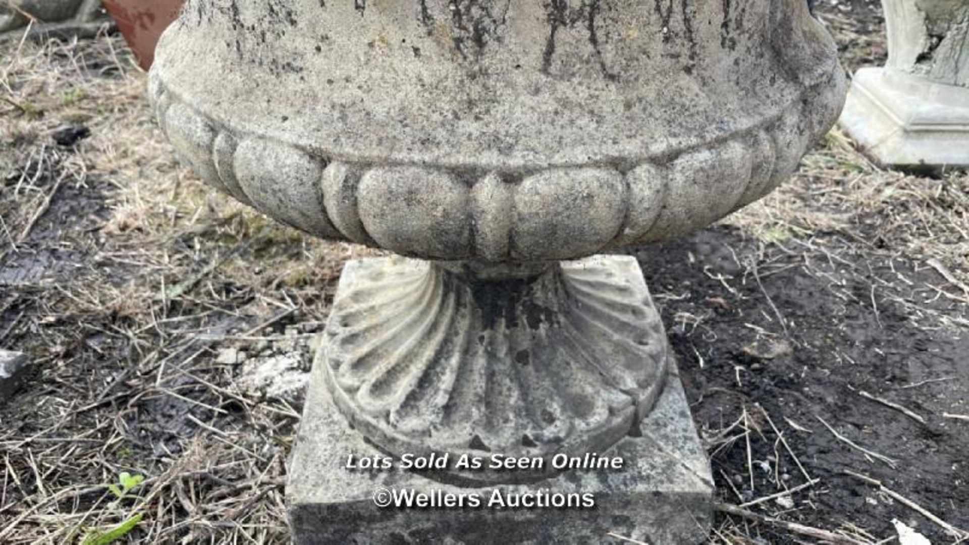 *RECONSTITUTED STONE URN, 64CM (H) X 62CM (DIA) / COLLECTION LOCATION: ALBOURNE (BN6), FULL - Image 3 of 4