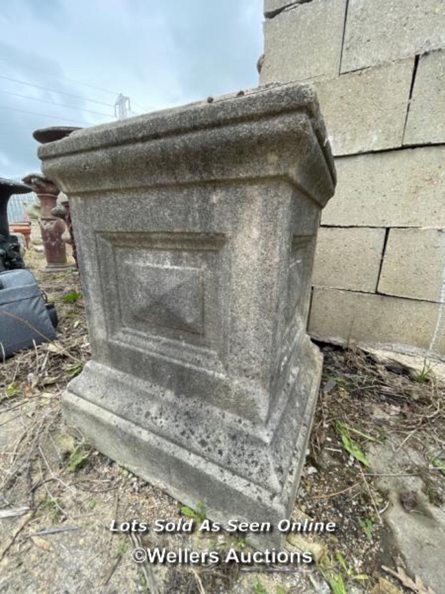 *RECONSTITUTED STONE PLINTH, 65CM (H) X 48CM (W) X 48CM (D) / COLLECTION LOCATION: ALBOURNE (BN6), - Image 2 of 3