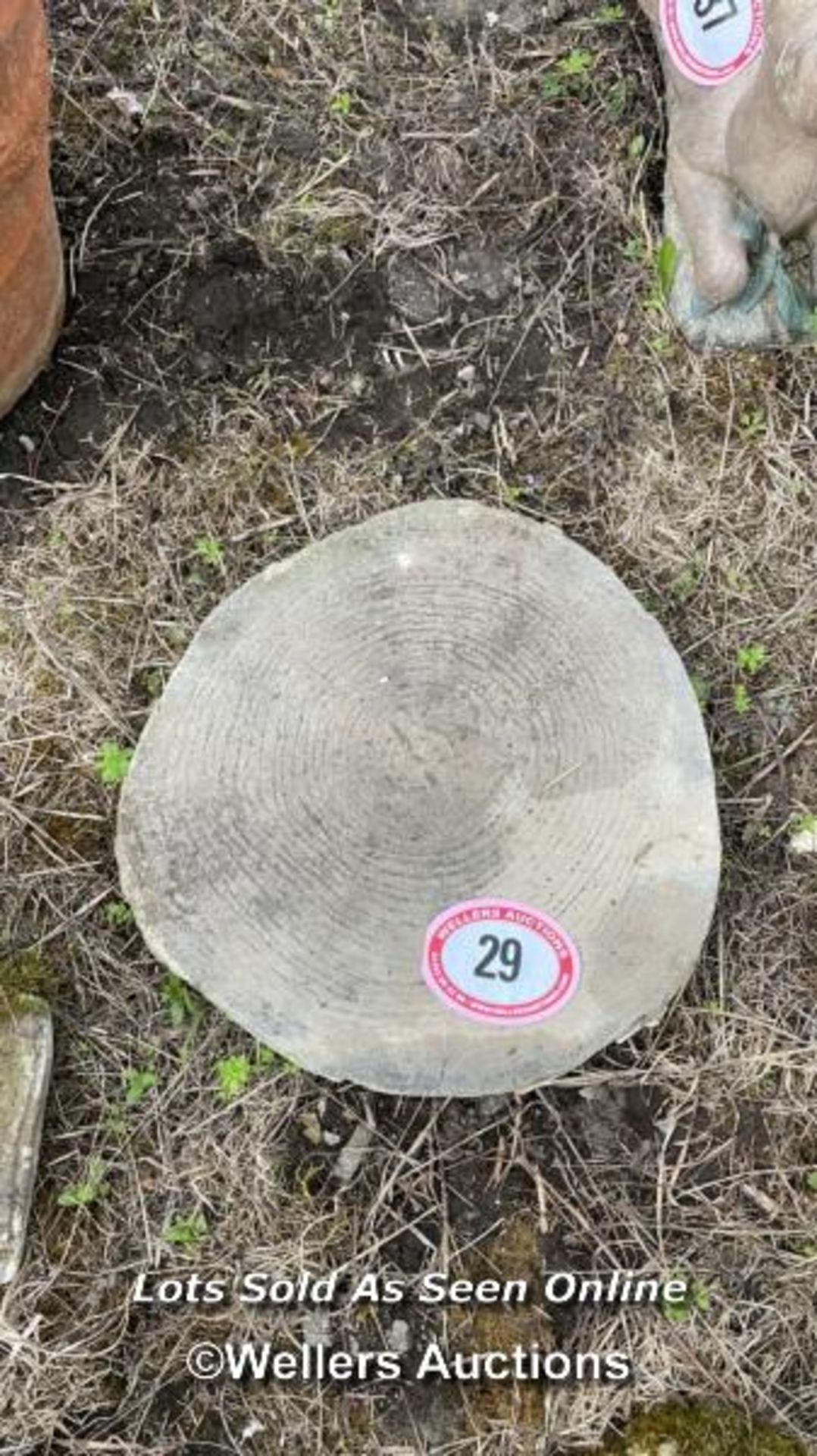 *RECONSTITUTED STONE TREE STUMP, 42CM (DIA) / COLLECTION LOCATION: ALBOURNE (BN6), FULL ADDRESS AND - Image 2 of 2