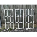 3 cast iron windows for restoration. Circa 1870 from Canning works Finchdean. 46cm by 113cm each.