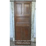 3 doors. An oak and pine 5 panel door painted one side 76cm x 196cm x 5cm. A large oak and pine 6